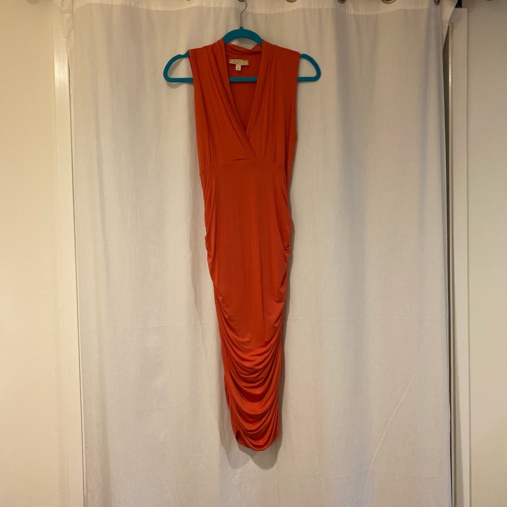 Sexy orange fitted dress